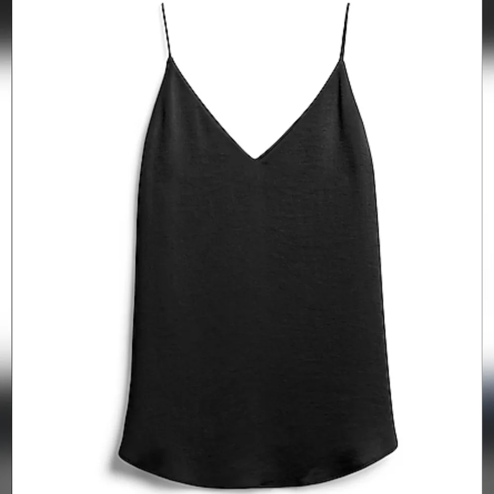 Express Elegant Black Satin Cami Blouse Top - Picture 2 of 4